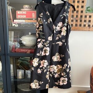 J. Crew Collection Black Floral Silk Wool Dress 2